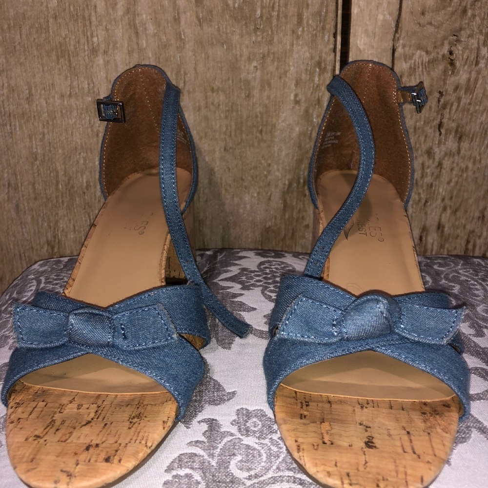 Denim Bow Heels